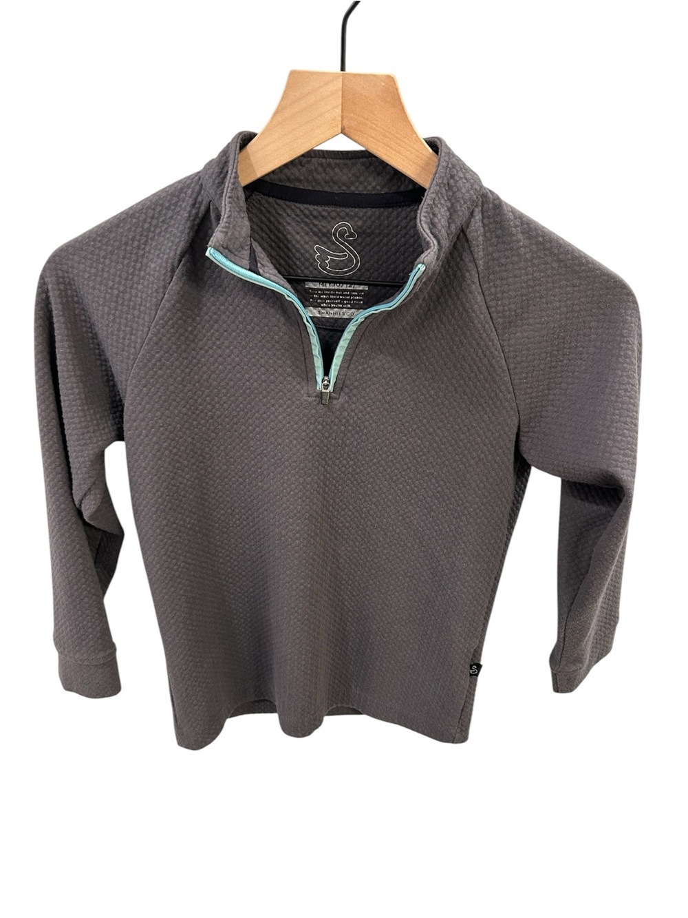 Swannies Kids Performance Golf Quarter Zip Pullover Gray M (10/12)